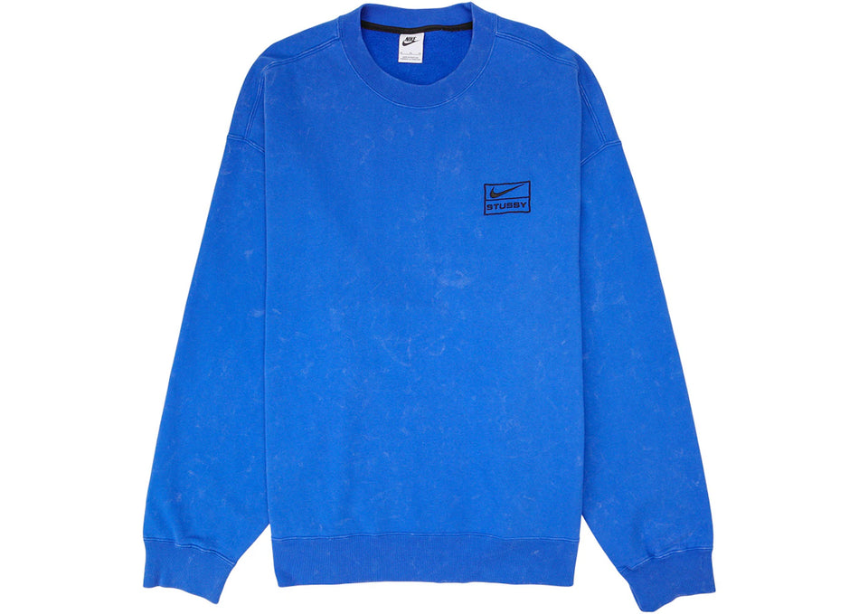 Nike x Stussy Acid Wash Crew Fleece Blue