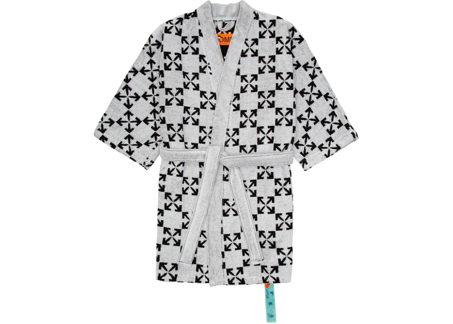 Peignoir OFF-WHITE à motif flèche blanc/noir