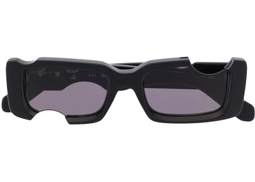 OFF-WHITE Cady Cut-Out Rectangular Frame Sunglasses Black/White/Grey (SS22) (OERI006C99PLA0011007)