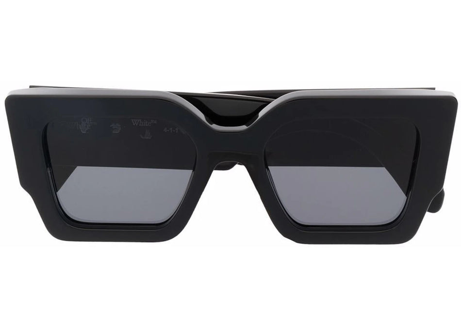 OFF-WHITE Catalina Rectangular Frame Sunglasses Black/Dark Grey/Gold (OERI003Y21PLA0011007 / OERI003C99PLA0011007)