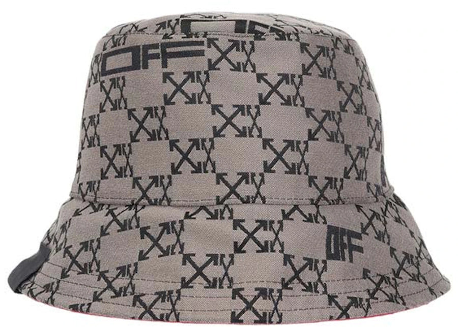 Bob réversible monogramme OFF-WHITE marron/fuchsia