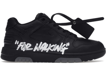 OFF-WHITE Out Of Office OOO "For Walking" Low Tops Black White