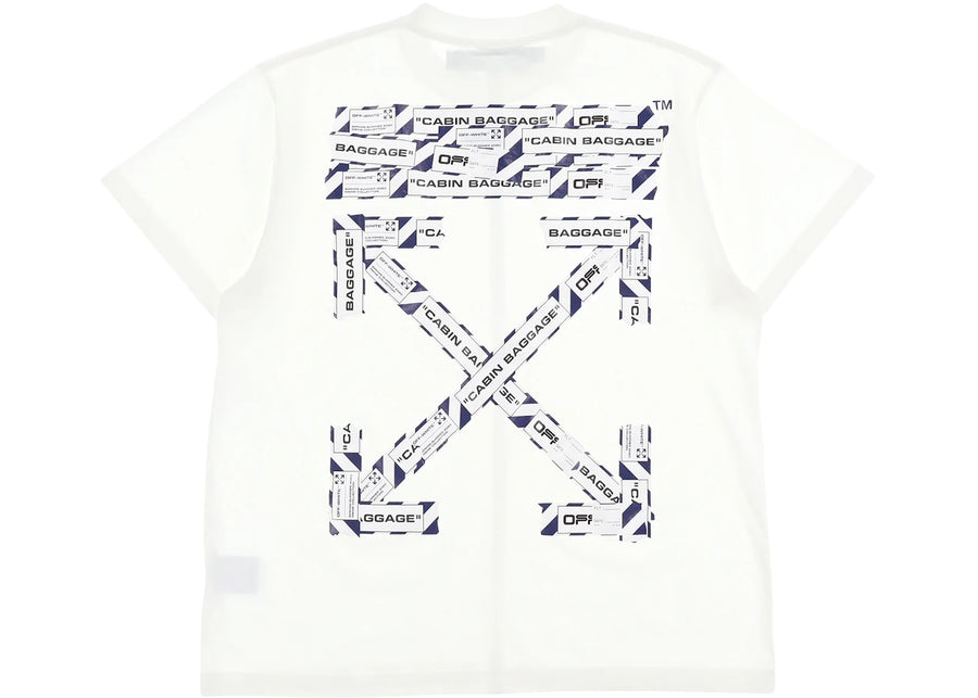 T-shirt OFF-WHITE coupe oversize, motif bande aéroportuaire, blanc