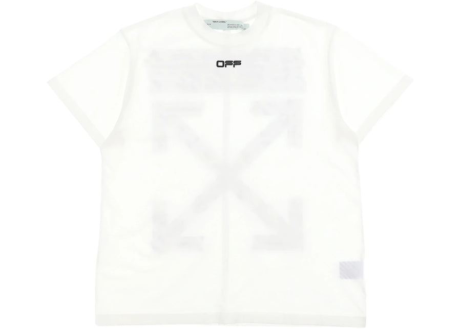 T-shirt OFF-WHITE coupe oversize, motif bande aéroportuaire, blanc