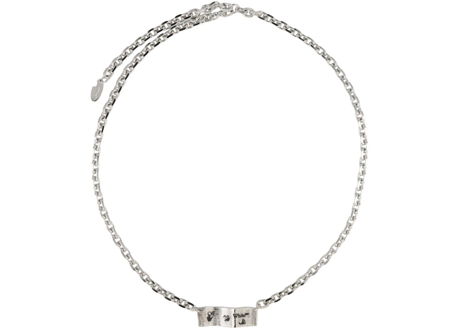 Collier logo de natation OFF-WHITE argenté