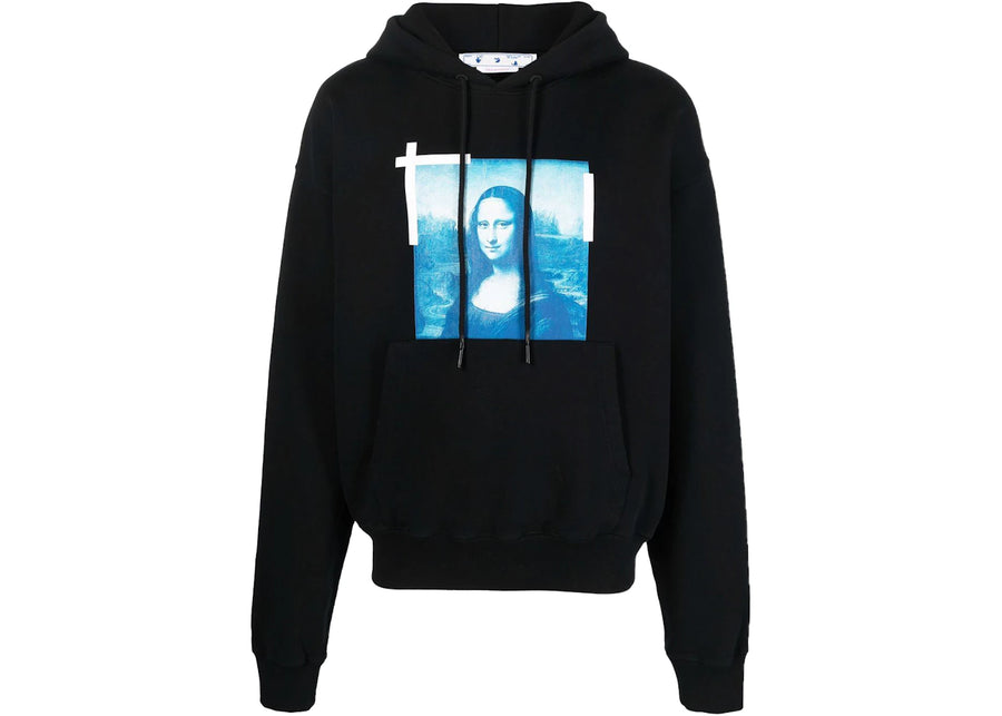 Sweat à capuche OFF-WHITE à motif Mona Lisa, noir/bleu/blanc