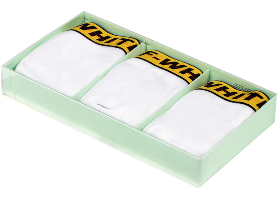 Lot de trois boxers en coton stretch OFF-WHITE (Collection printemps-été 2019) Blanc/Jaune/Noir