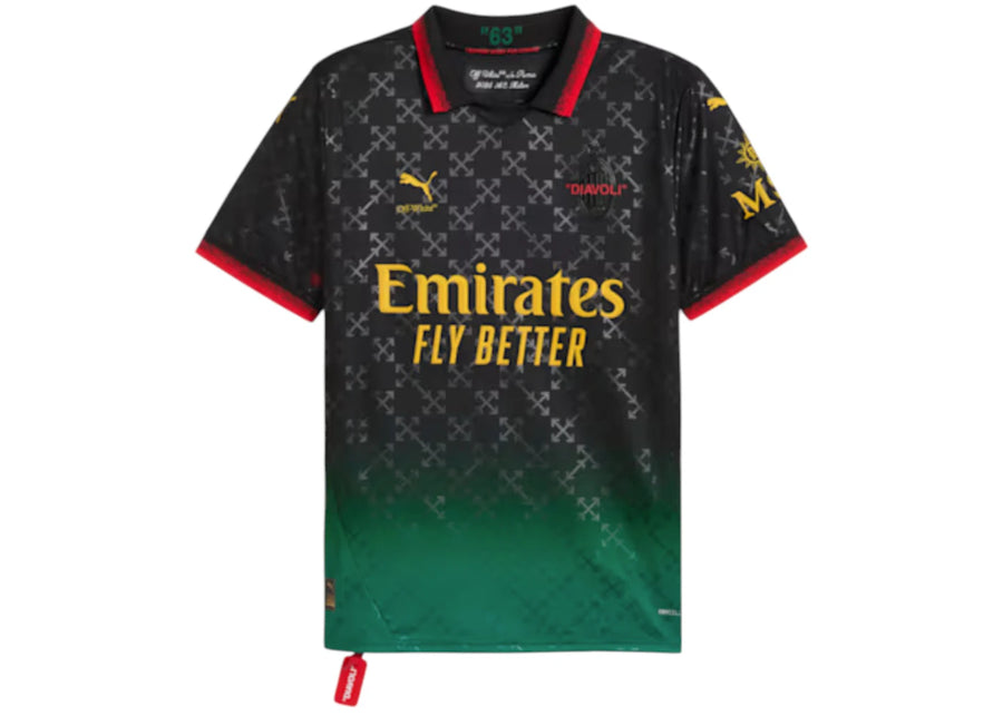 Maillot réplique OFF-WHITE x Puma AC Milan Noir