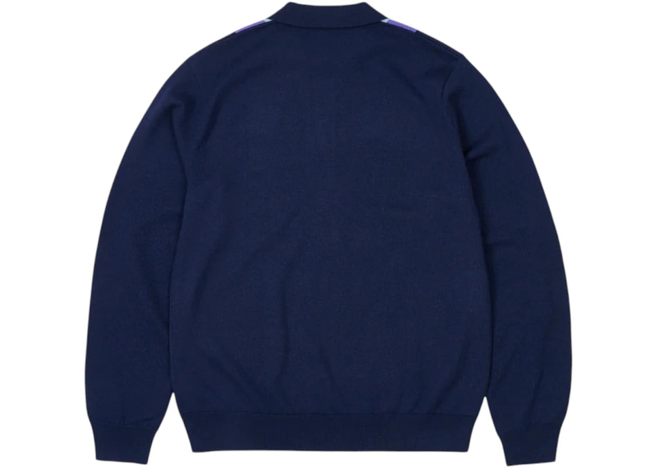Palace Fred Perry Long Sleeve Knitted Shirt Peacoat