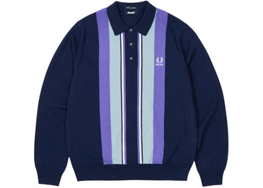 Palace Fred Perry Long Sleeve Knitted Shirt Peacoat