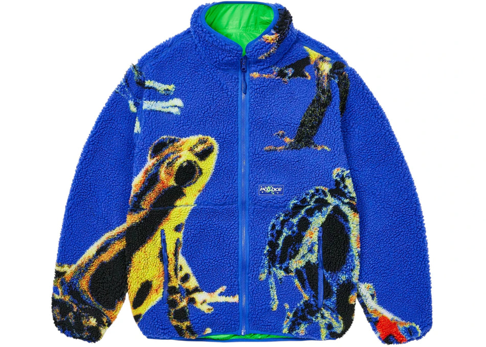 Palace Frogger Reversible Fleece Jacket Blue