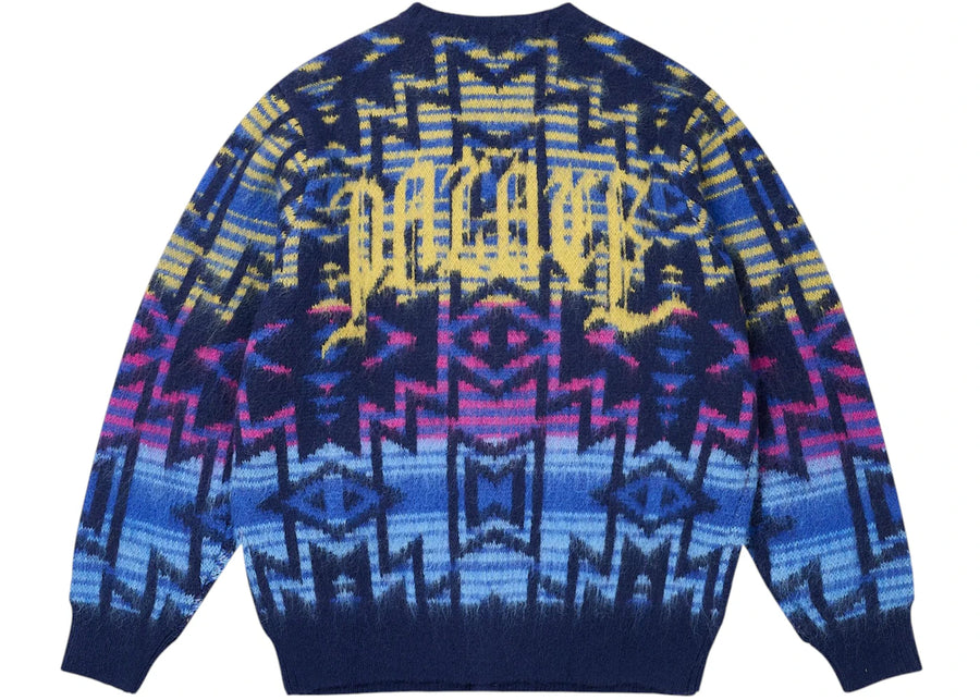 Palace Navajo Knit Cardigan Blue