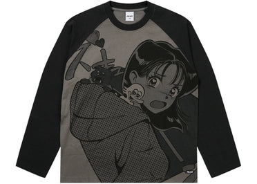 Palace Rear View Raglan Longsleeve Shirt Black/Mono