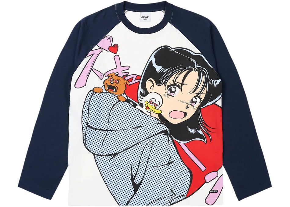 Palace Rear View Raglan Longsleeve Shirt Navy/Multi