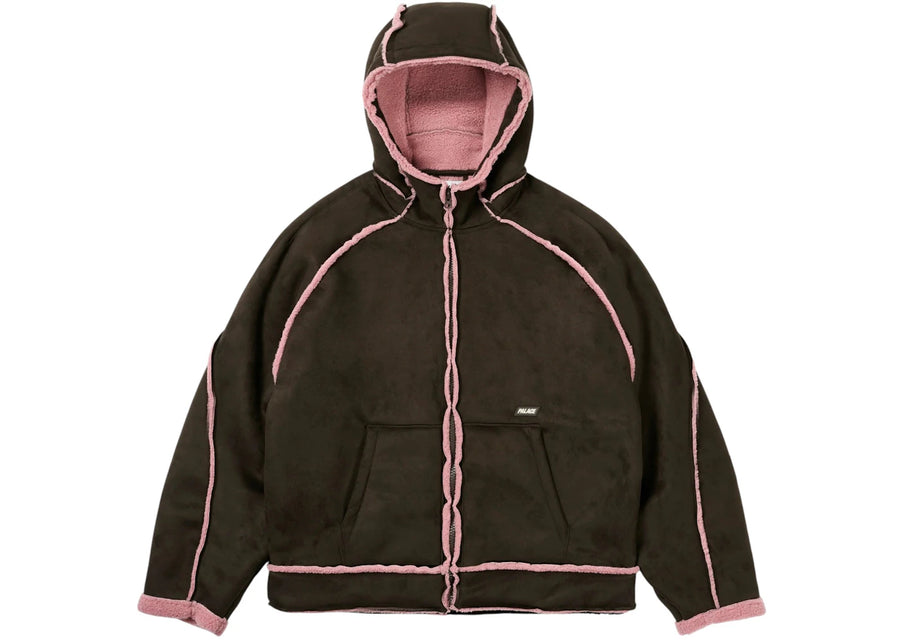 Veste à capuche Palace Sherpa en faux daim, couleur renard