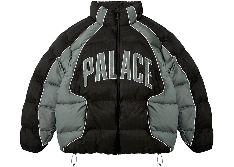 Palace Sport avec doudoune noire/gris béton