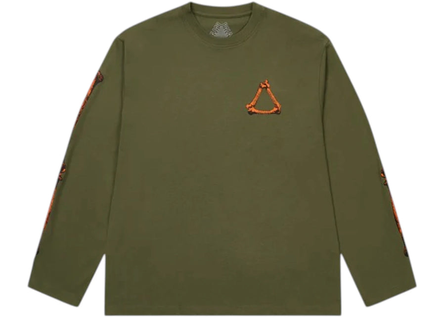 T-shirt à manches longues Palace Tri-Bone, vert foncé