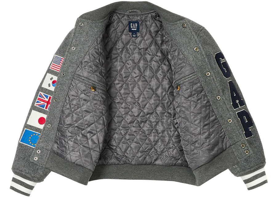 Palace x Gap Kids Varsity Jacket Grey