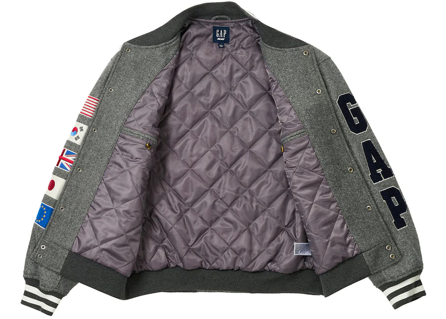 Palace x Gap Varsity Jacket Grey
