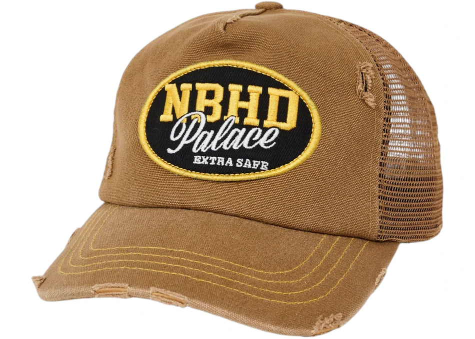 Palace x Neighborhood Mesh Trucker Tan Canvas