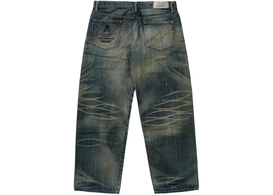 Palace x Neighborhood Savage Denim DP Basic Pants Indigo