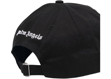 Palm Angels Embroidered Gothic Intarsia Logo Strap-Back Cap Black/White (SS22)