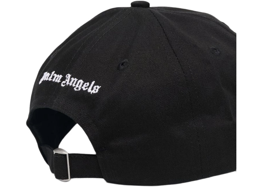 Casquette Palm Angels à logo gothique brodé en intarsia, noir/blanc (SS22)