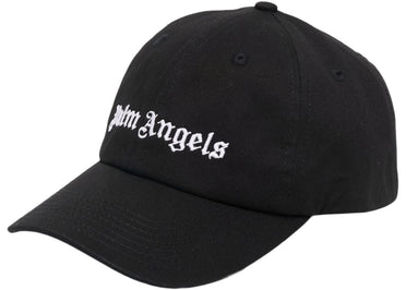 Palm Angels Embroidered Gothic Intarsia Logo Strap-Back Cap Black/White (SS22)