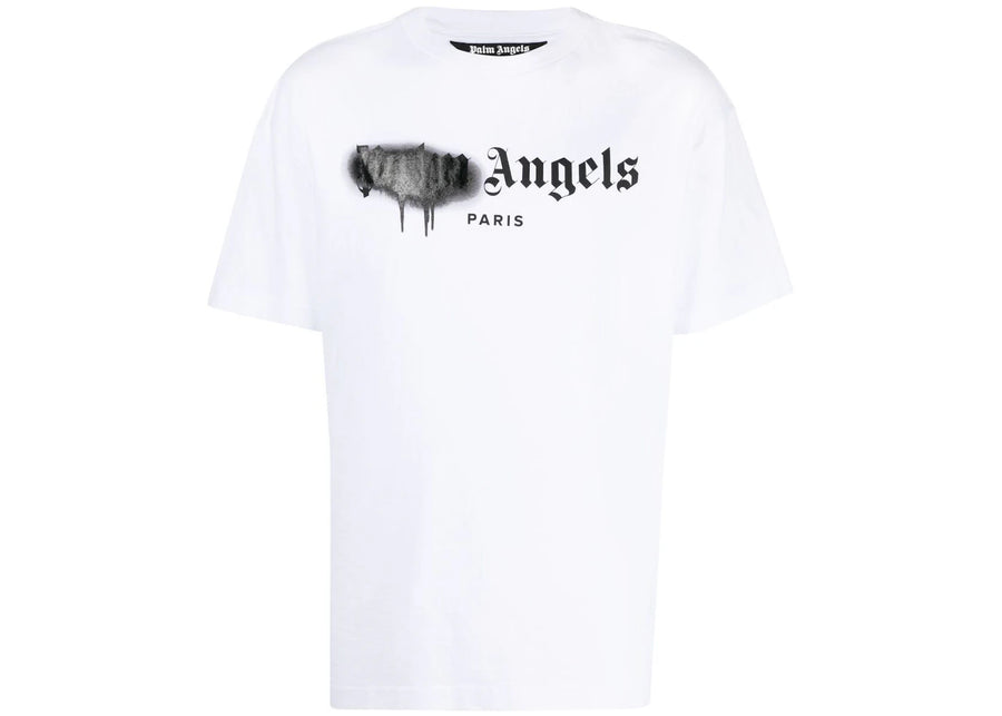 T-shirt blanc Palm Angels Paris avec logo imprimé