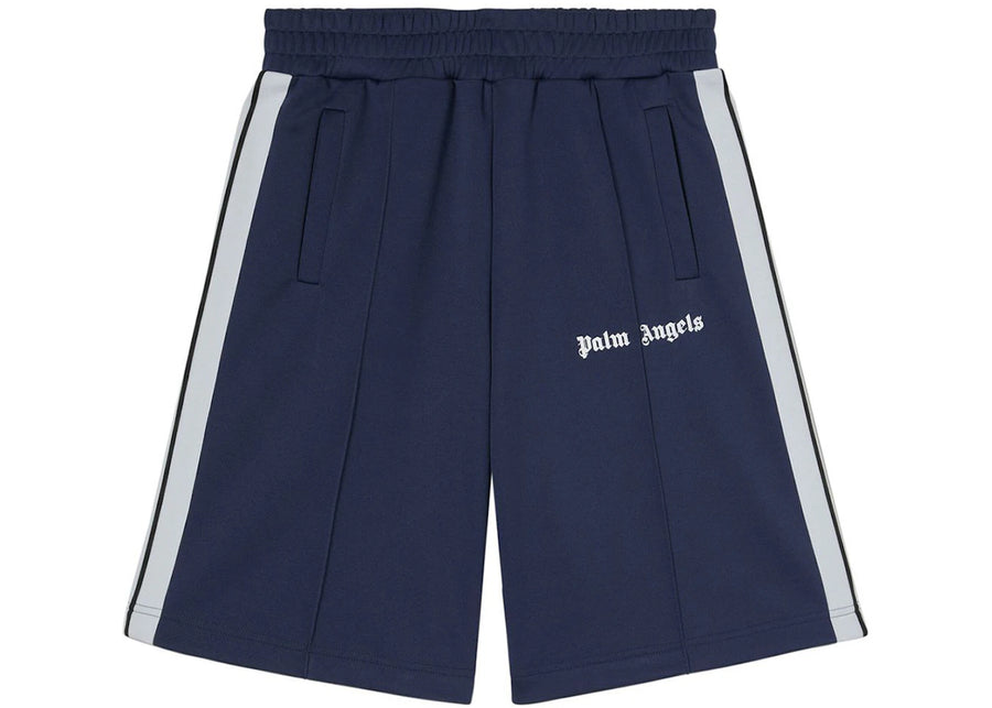 Short de survêtement Palm Angels imprimé logo bleu marine/blanc