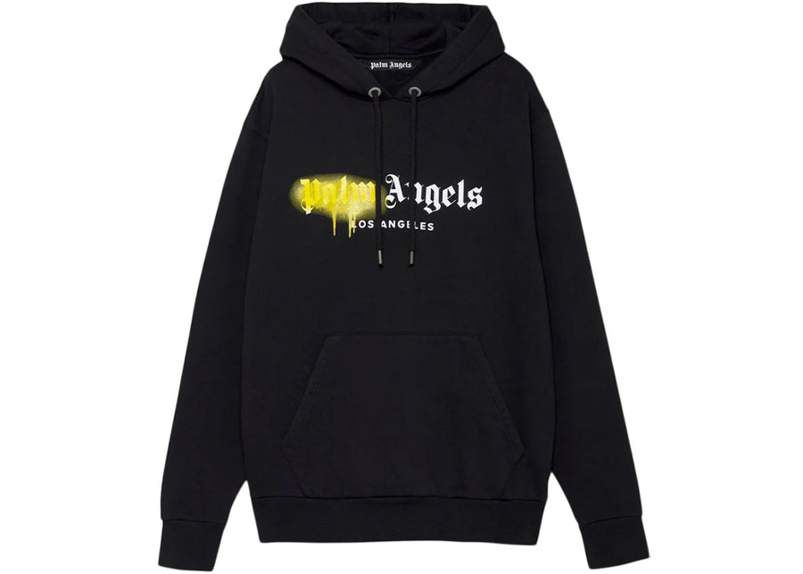 Sweat à capuche Palm Angels Los Angeles Sprayed Noir/Jaune