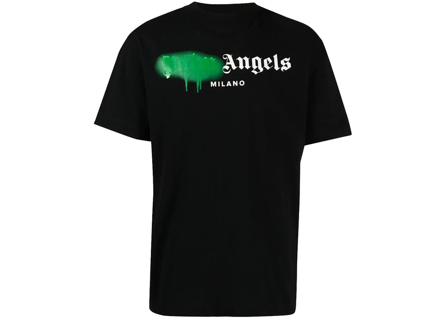 T-shirt noir Palm Angels Milano avec logo imprimé