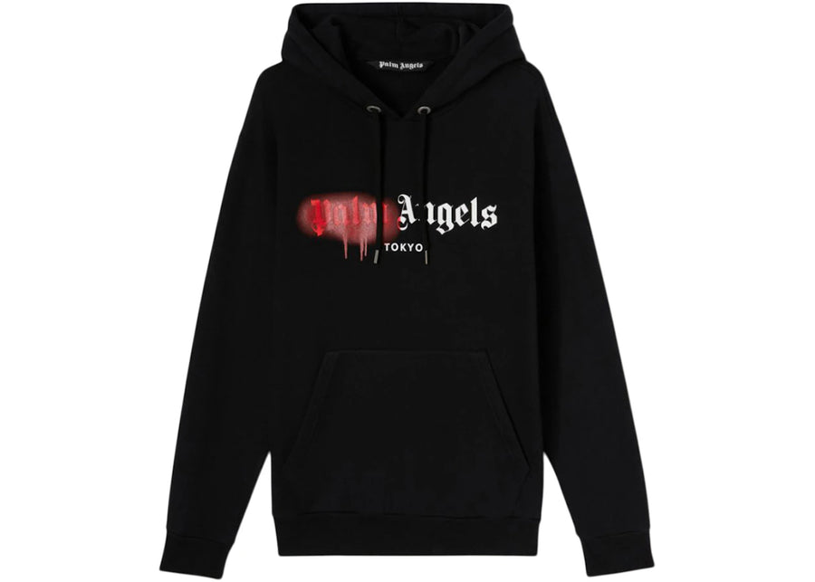 Sweat à capuche Palm Angels Tokyo Sprayed noir/rouge