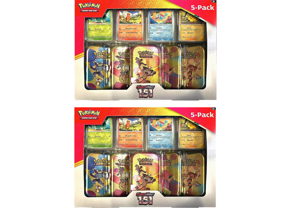 Pokémon Scarlet & Violet 151 Costco 5 Mini Tin Bundle 2x Lot (Tin Art Mary Vary)