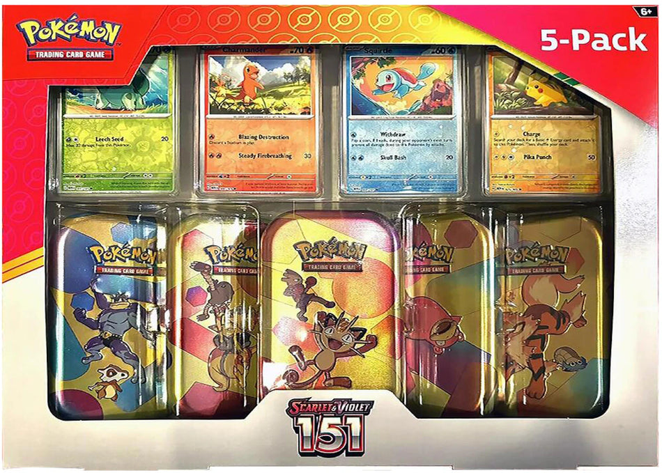 Pokémon Scarlet & Violet 151 Costco 5 Mini Tin Bundle (Tin Art Mary Vary)