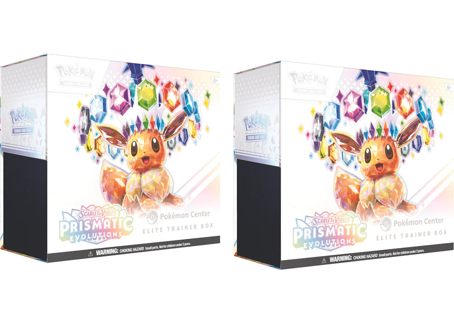 Lot de 2 coffrets Dresseur d'élite Pokémon Center Scarlet &amp; Violet Prismatic Evolutions