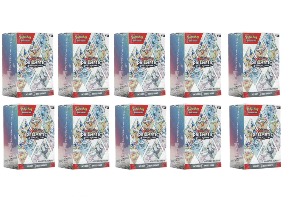 Pokémon Scarlet & Violet Prismatic Evolutions Booster Bundle 10x Lot