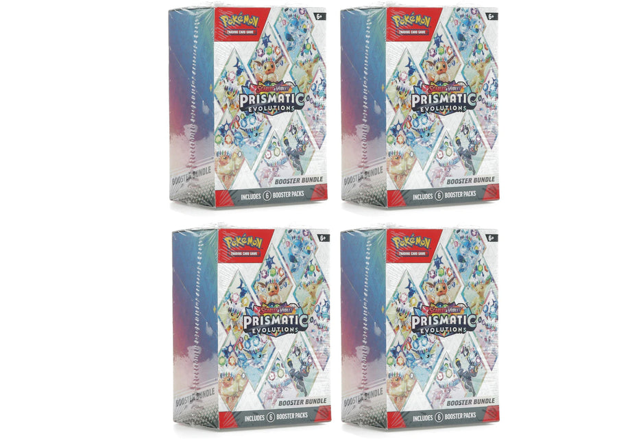 Lot de 4 boosters Pokémon Scarlet &amp; Violet Prismatic Evolutions