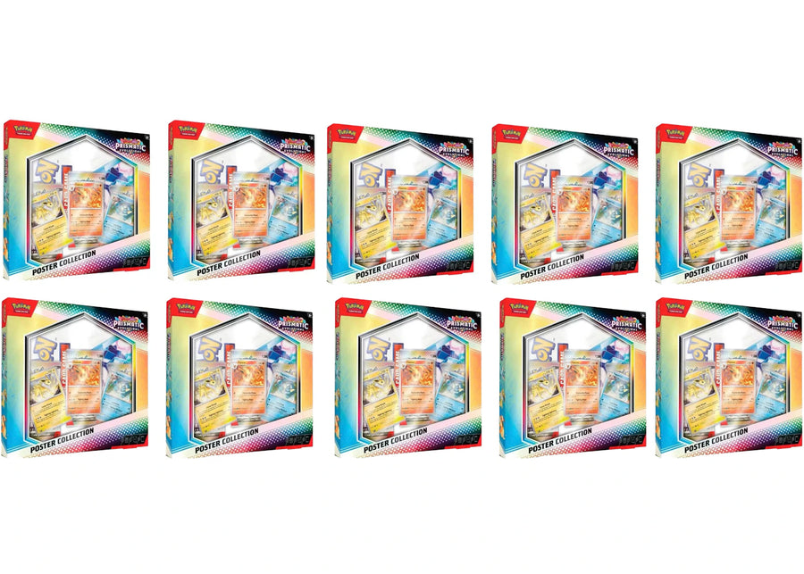 Lot de 10 posters Pokémon Scarlet &amp; Violet Prismatic Evolutions