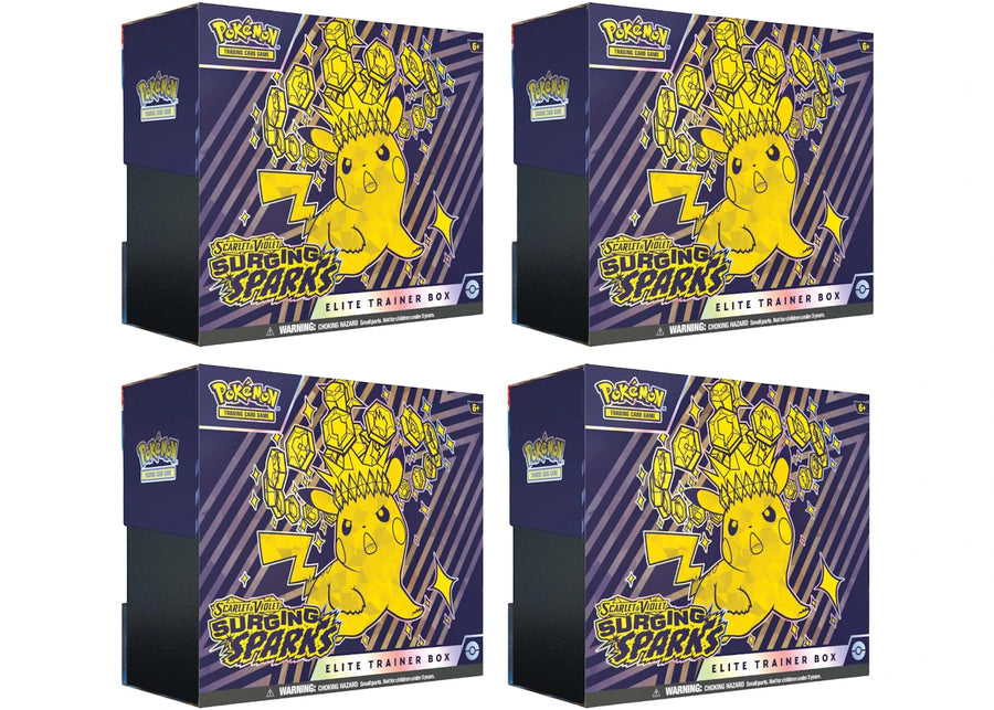 Lot de 4 coffrets Dresseur d'élite Pokémon Scarlet &amp; Violet Étincelles déferlantes