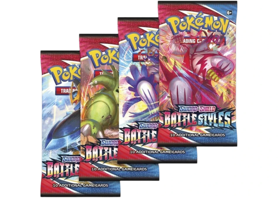 Pokémon Sword & Shield Battle Styles Booster Pack 4x Lot (Artwork May Vary)