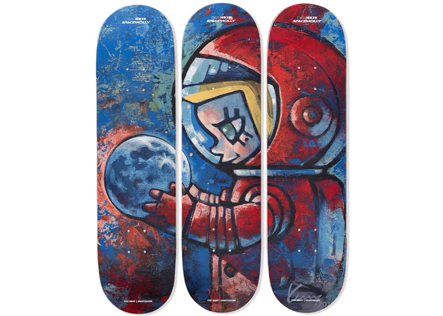 Pop Mart MEGA SPACE MOLLY Hello, Moon Skateboard Deck Set