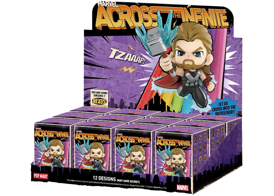 Pop Mart Marvel Across the Infinite Series Figurines Boîte scellée (12 boîtes surprises)