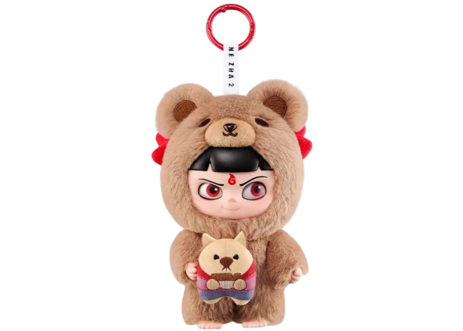 Pop Mart NeZha 2 Dress Up Party Series Nezha's Brown Bear Edition Vinyl Plush Doll Pendant