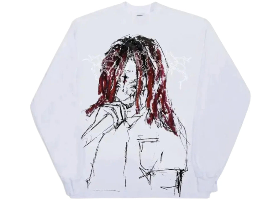 Revenge Trippie Redd Lightning Longsleeve Tee White
