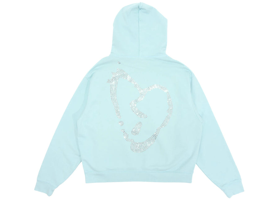 Sweat à capuche bleu ciel Revenge XXXTentacion Heartbreak orné de bijoux