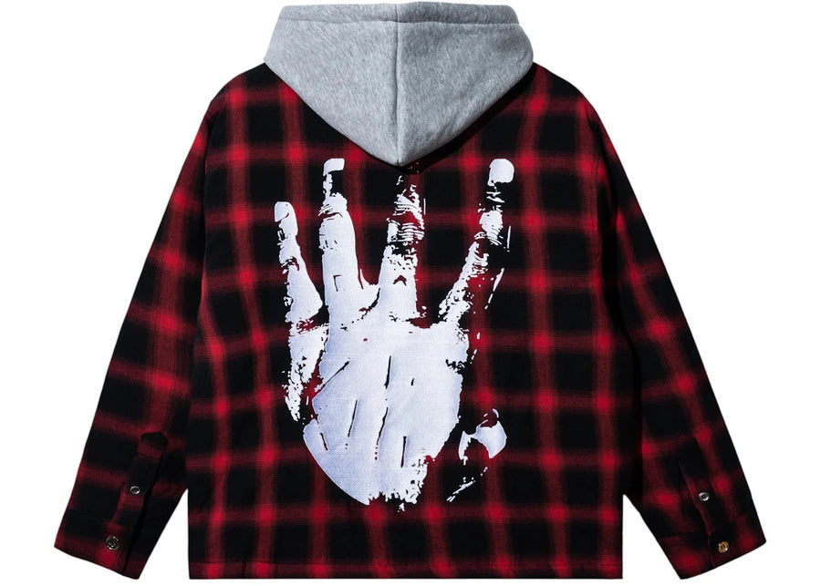Chemise à capuche en flanelle rouge et blanche Revenge XXXTentacion Kill