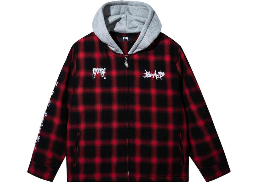 Chemise à capuche en flanelle rouge et blanche Revenge XXXTentacion Kill