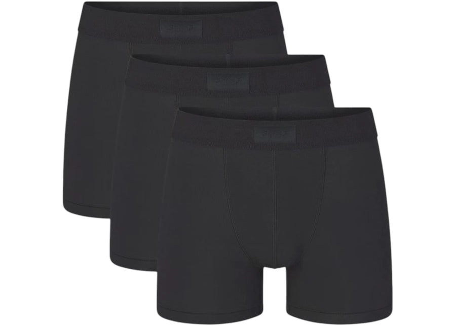 SKIMS Boxers en coton pour homme, 7,6 cm (lot de 3), couleur Onyx