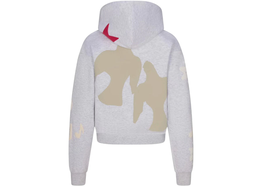 SKIMS x Cactus Plant Flea Market Cotton Fleece Hoodie Light Heather Gray Teddy Bear Print